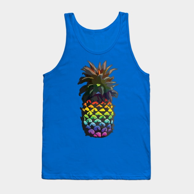 Pineapple Rainbow Black Base. Tank Top by ThinkingSimple